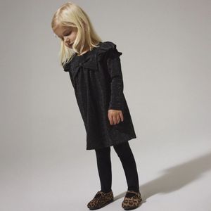 Strik Jurk - Glitter - Lange Mouwen - Ronde Hals - Regular Fit