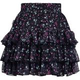 Retour - Lara - Rok - Zwart - Korte Lengte - Gebloemd