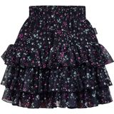 Retour - Lara - Rok - Zwart - Korte Lengte - Gebloemd