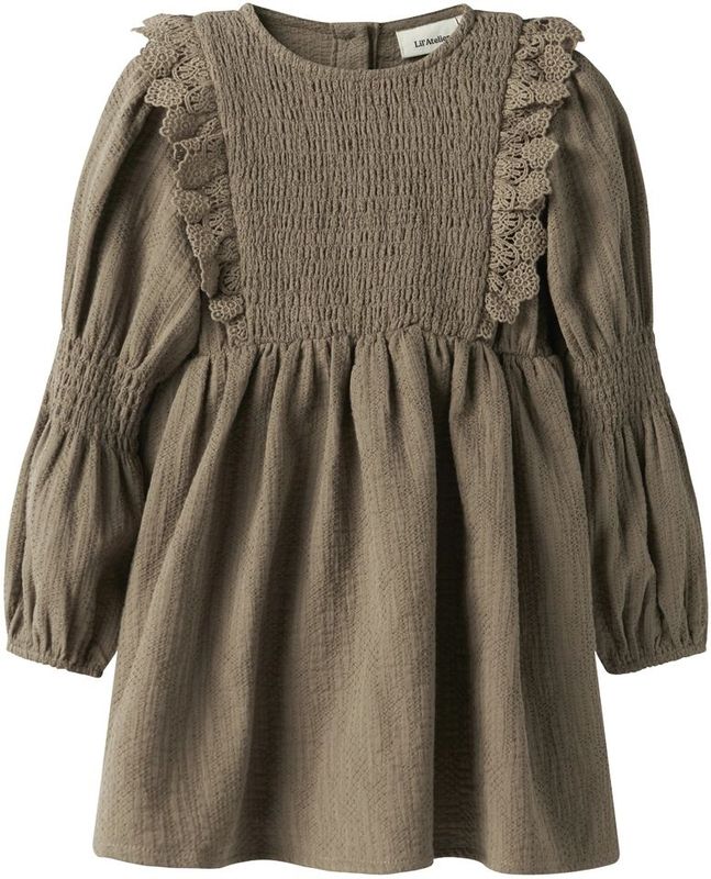 Biologisch Katoen - Jurk - Geweven Stof - Lange Mouwen - Regular Fit