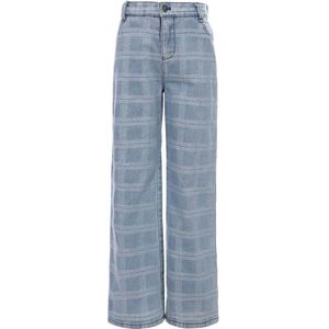 LOOXS 10sixteen Geruite Loose Fit Jeans Lichtblauw