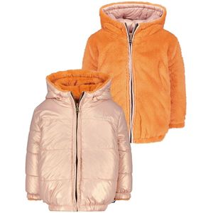 Like Flo Reversible Winterjas met Imitatiebont Oranje/Metallic Roze