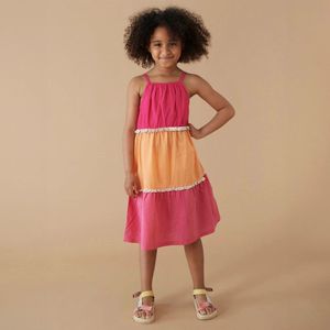 Jubel meisjes jurk - Fuchsia