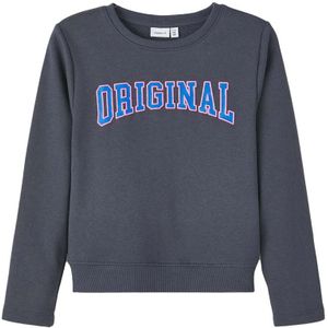 NAME IT KIDS Sweater NKFOCALIA met Tekst Donkerblauw