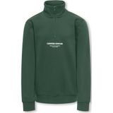 Only & Sons - Sweatshirt - Donkergroen - Met Halve Rits
