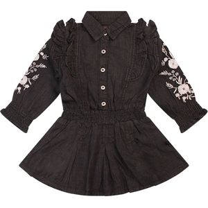 Bakkaboe meisjes jurk - Black denim