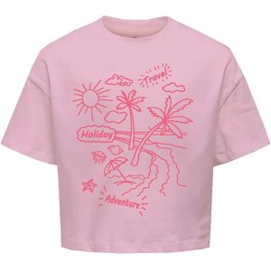 ONLY - KOGVACAY LIFE SS LOOSE TOP BOX CS - T-shirt - Salmon - Korte Mouwen