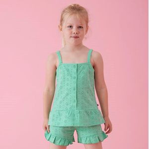Jubel top broderie - picknick perfect t-shirt groen