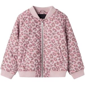 NAME IT MINI Quilted Bomberjack NMFMASJA met Panterprint Lila/Roze