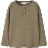 Top - Lange Mouwen - Jersey - Knoopsluiting - Grandad Hals