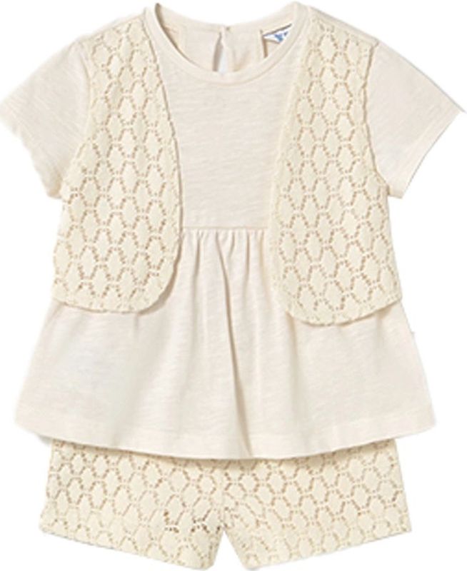 Mayoral - Crochet Set - Creme - Baby Meisje