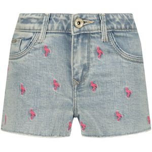 Vingino Denim Short Dafina Flamingo met All Over Print Light Bleach