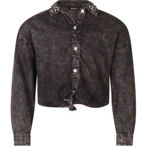 Persival meisjes blouse - Black denim