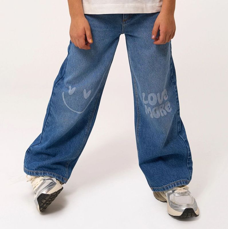 The New - Wide Leg Jeans - Medium Denim - Voor Meisjes