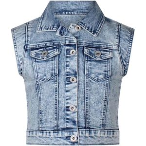 D-ZINE meisjes gilet - Bleached denim