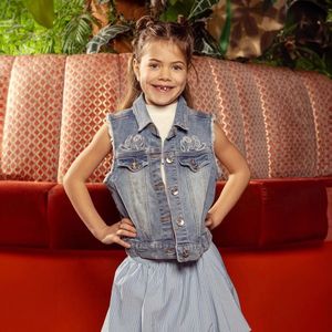D-zine meisjes gilet - Medium denim
