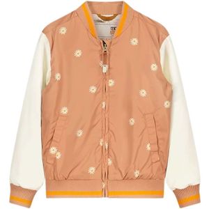 Moodstreet Gebloemde Baseball Jacket Lichtbruin/Offwhite