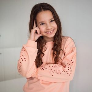 Like Flo meisjes sweater - Perzik