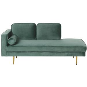 Beliani - MIRAMAS - Chaise longue - Mintgroen - Linkerzijde - Fluweel