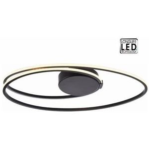 Freelight Plafondlamp Ophelia Oval Led Mat Zwart 48cm