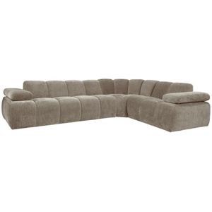 WOOOD Mojo Hoekbank Rechts - Ribstof - Donker Zand - 74x310x230