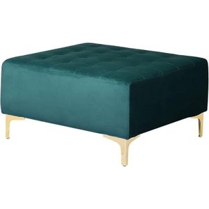 Beliani - ABERDEEN - Ottomaan - Blauwgroen - Fluweel