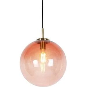 QAZQA pallon - Art Deco Hanglamp - 1 lichts - Ø 330 mm - Roze - Woonkamers-sSlaapkamers-sKeuken