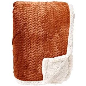 Dutch Decor Plaid 150x200 cm - BOBBY - gevoerde fleece deken - oranje