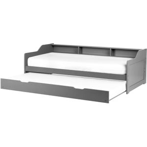 Beliani - EDERN - Onderschuifbed - Grijs - 90 x 200 cm - Hout