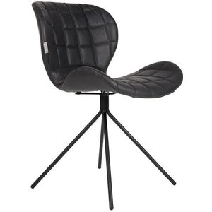 Zuiver OMG Eetkamerstoelen Kunstleer Zwart - Set van 2