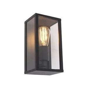 QAZQA Industriële wandlamp zwart 26 cm IP44 - Charlois