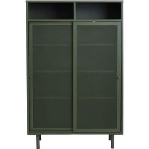 Wandkast Metaal Groen - Schuifdeurenx40x140cm - Veep - Giga Living