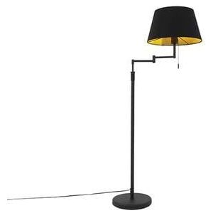 QAZQA ladas - Moderne Vloerlamps-sStaande Lamp met zwenkarm - 1 lichts - H 1500 mm - Zwart - Woonkamers-sSlaapkamer