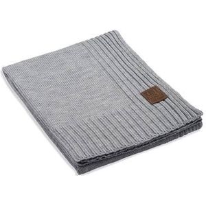 Knit Factory Uni Gebreid Plaid - Woondeken - plaid - Wollen deken - Kleed - Licht Grijs - 160x130 cm