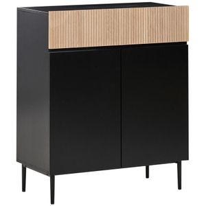 Beliani - BLYTHE - Sideboard 2-deurs - Zwart|Bruin - MDF