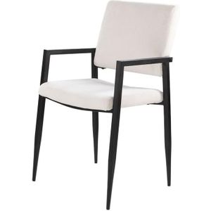 Giga Meubel - Eetkamerstoel Beige Stof - Elin - Set van 2