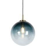 QAZQA Pallon - Art Deco Hanglamp Eettafel - 1 Lichts - 330 Mm - Blauw - Woonkamer - Slaapkamer