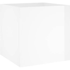 VidaXL Plantenbak 40x40x40 cm Bewerkt Hout Hoogglans Wit