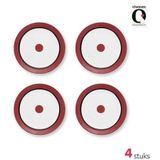 vtwonen Circles Ontbijtborden - Borden - 20cm - Rood - Set van 4