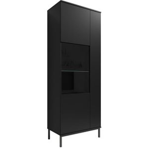 Meubella Vitrinekast Queen - Mat Zwart - 70 cm