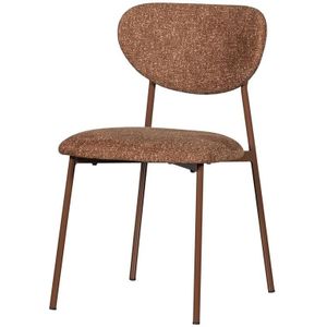 WOOOD Valor Eetkamerstoelen - Polyester - Bruin - Set van 2