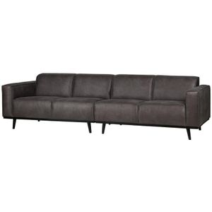 WOOOD Statement 4-Zits Bank - Lederlook - Donkergrijs - 77x280x93