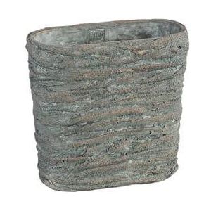 PTMD Yutto Grey cement pot oval jute pattern M