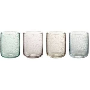 J-Line Yones glas - drinkglas - mix - 4 stuks - woonaccessoires