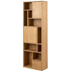 Lisomme Maarten Houten Boekenkast met Vakken - B 60,5 cm - Naturel