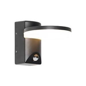 QAZQA Buiten wandlamp zwart incl. LED IP54 bewegingssensor - Esmee