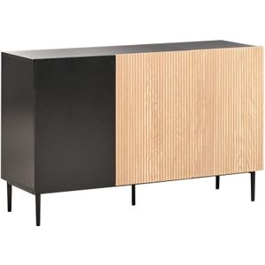 Beliani - BLYTHE - Sideboard 3-deurs - Zwart|Bruin - MDF