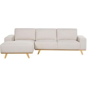 Beliani - NORA - Hoekbank - Beige - Rechtszijdig - Polyester