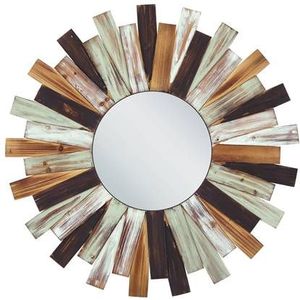Beliani - TAMPICO - Tafel spiegel - Multicolor - Dennenhout
