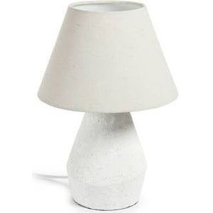 Kave Home - Noara tafellamp in magnesium met witte afwerking